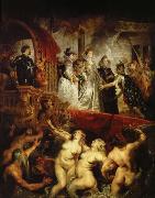 Peter Paul Rubens maria av medicis ankomst till hamnen i marseilles efter gifrermalet med henrik iv av frankrike oil